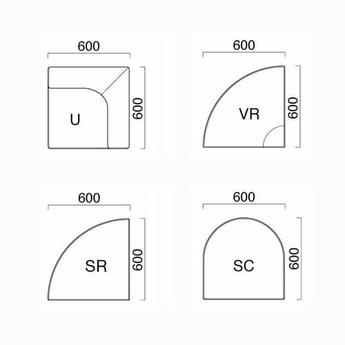 ウィーブU・VR・SR・SC サイズ